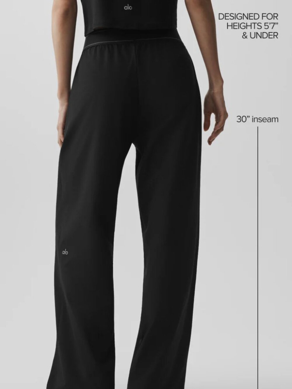 Women's Black Commuting Yoga Pants ALO Yoga🔥Regular inner seam length 30 inche - Picture 7 of 10
